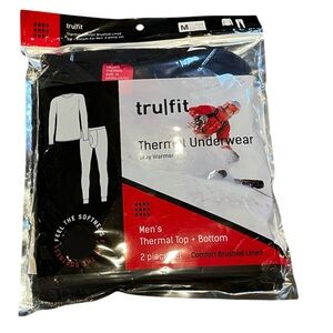 TruFit Men's Thermal Underwear Set - Black Medium